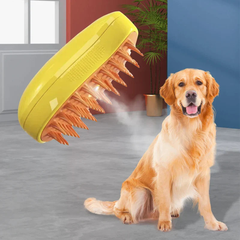 Steaming dog brush