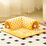 Yellow fun tunnel bed