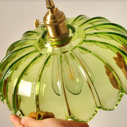 Nortensia - Vintage glass pendant lamp with flowers