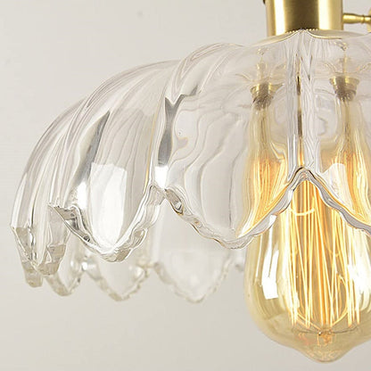 Nortensia - Vintage glass pendant lamp with flowers